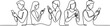 © alimon - Continuous one line drawing People holding, using mobile phones concept.one line art in white background
