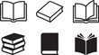 © Tee Craft - Collection of book outlines and solid shapes against a white background symbolizing knowledge and reading