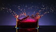 © Azreenstock - Vibrant liquid splash frozen in time with intricate droplet patterns against a dark, moody background