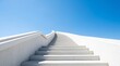 © semburats - White Staircase Ascending Towards a Clear Blue Sky.
