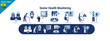 © tru3_Art - Senior Health Monitoring Concept with Elderly Care, Vital Tracking and Remote Healthcare Illustration. two color icon set