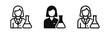 © ICONS FOR YOU - Scientist woman researcher lab assistant icon set
