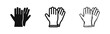 © drawing lines - Protective gloves icon set for safety and work, solid outline and sketch styles