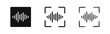 © drawing lines - Audio sound wave frequency and recording icon set