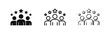 © drawing lines - Top Performers or Best Team Icon Set with People and Stars in Solid Outline and Hand Drawn Styles