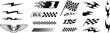© Mr Sayem - Abstract black and white vector illustration of musical notes featuring 3d design elements and arrow symbols for web technology and cinema film frames