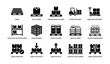 © Cali6ro - Warehouse pallet icons arranged in rows on white background