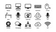 © Cali6ro - Office technology and communication icons arranged on white background