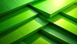 © contack - Abstract geometric pattern with layered green rectangles and textured surfaces, dynamic diagonal composition, digital art