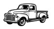 © love - Vintage Pickup Truck Silhouette - Classic American Automobile