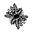 © Gurin - Black Floral Silhouette Bouquet of Leaves and Small Flowers