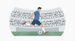 © Felippe Lopes - Soccer player kicking ball in stadium with crowd