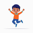 © fauziah - Joyful cartoon boy jumping in the air