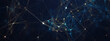 © your123 - Abstract digital network background with glowing blue and orange connection lines and dots. Concept for 5G technology, big data, cloud computing, global communication, and cyber security systems.