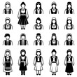 © YENI - Traditional Folk Costumes Icons Set: Diverse Ethnic Outfits