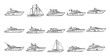 © Maestro - Diverse boat and yacht outline drawings perfect for maritime projects and watercraft graphics