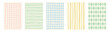 © Stacy Draw - Set of hand drawn pattern featuring soft plaid, stripe, and diamond designs. Minimal modern posters in vintage colors. Whimsical cottagecore decorative backgrounds