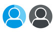 © Alexander - Minimalist circular user profile avatars, blue and grey, isolated on white background. Digital identity concept