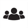 © MasumStock - Team Group Solid Silhouette Icon with Three People for Business and Community Design