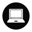 © GridAndGray - Laptop computer icon on black background
