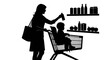 © Syarif - Woman and child grocery shopping silhouette