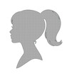 © Faizan - 女性の横顔シルエット、ポニーテールと横顔が特徴的なエレガントな女性のベクターイラスト、美容とファッションデザインに最適なグラフィック素材