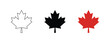 © mr fida  - Maple leaf set featuring black red and outline shapes for graphic design projects and decorative natural branding