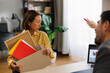© djile - Woman experiencing job loss after being fired by boss