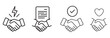 © tareq - Set of handshake icons representing business agreement contract success and partnership