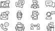 © mdferozhossain - Communication Tools Icon Set with Video Call, Group Chat, Email, Mobile Messaging, and Customer Support Symbols for Digital Interaction