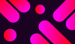 © Saba - Vibrant pink and purple abstract background with neon geometric circles and rounded diagonal shapes on a dark bas