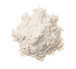 © PNG Lab - White coconut flour powder pile top view isolated. Healthy baking ingredient element.