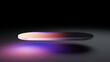 © Photocreo Bednarek - Slim glass plate glowing with neon light gradient over dark background