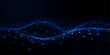 © Vactor Viky - Abstract Futuristic Blue Network Wave with Luminous Nodes and Digital Connections on Dark Background, Technology, Data Transfer, Blockchain Networks, and Modern Cyberspace Systems