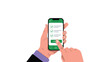 © Anukul Debnath - Person using smartphone to complete a checklist, touching confirm button.