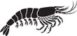© Laiba - Black silhouette of a shrimp a marine crustacean vector illustration for seafood menus culinary concepts and ocean life themes