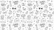 © Kasasagi - Fathers Day doodle pattern with various dad related items.