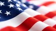 © Sumiya - Waving american flag close up featuring vibrant red white and blue fabric with soft focus depth of field