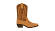 © Enzo - Modern flat vector icon of a cowboy boot with simple black lines on a white background. This Western style footwear illustration is a clean and professional graphic for fashion design themes.