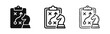 © drawing lines - Strategic Planning and Tactical Board Icon Set - Clipboard with Chess Knight and Arrows