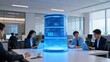 © 光启 徐 - Office workers around futuristic data display
