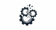 © push - Broken interconnected gears symbolizing system failure or malfunction
