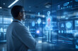 © Siraphat - Doctor Using AI Diagnosis Dashboard with Holographic Data