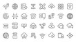 © Naaf - Set of modern minimal line icons representing technology, internet, and connectivity services