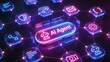 © Wawan - AI agentic workflow automation artificial intelligence agent software interface nodes triggers data tool dashboard coding icon flow process database technology 3d rendering