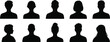 © jarif69 - Set of ten black silhouettes of diverse human heads and shoulders in profile and frontal views person