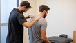 © Ilmi - Therapist Checking Patient Posture During Recovery Session in Modern Treatment Room