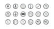 © kuyilg - Collection of Circular Icons: Anchor, Sword, Gear, Flag, Wine, Film Clapperboard, Palette