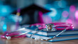 © Aliaksandra - Graduation cap, stethoscope and colorful books symbolize medical education, healthcare training and academic success