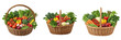 © trophyman - Set and collection of fresh fruit and vegetable basket isolated on white background